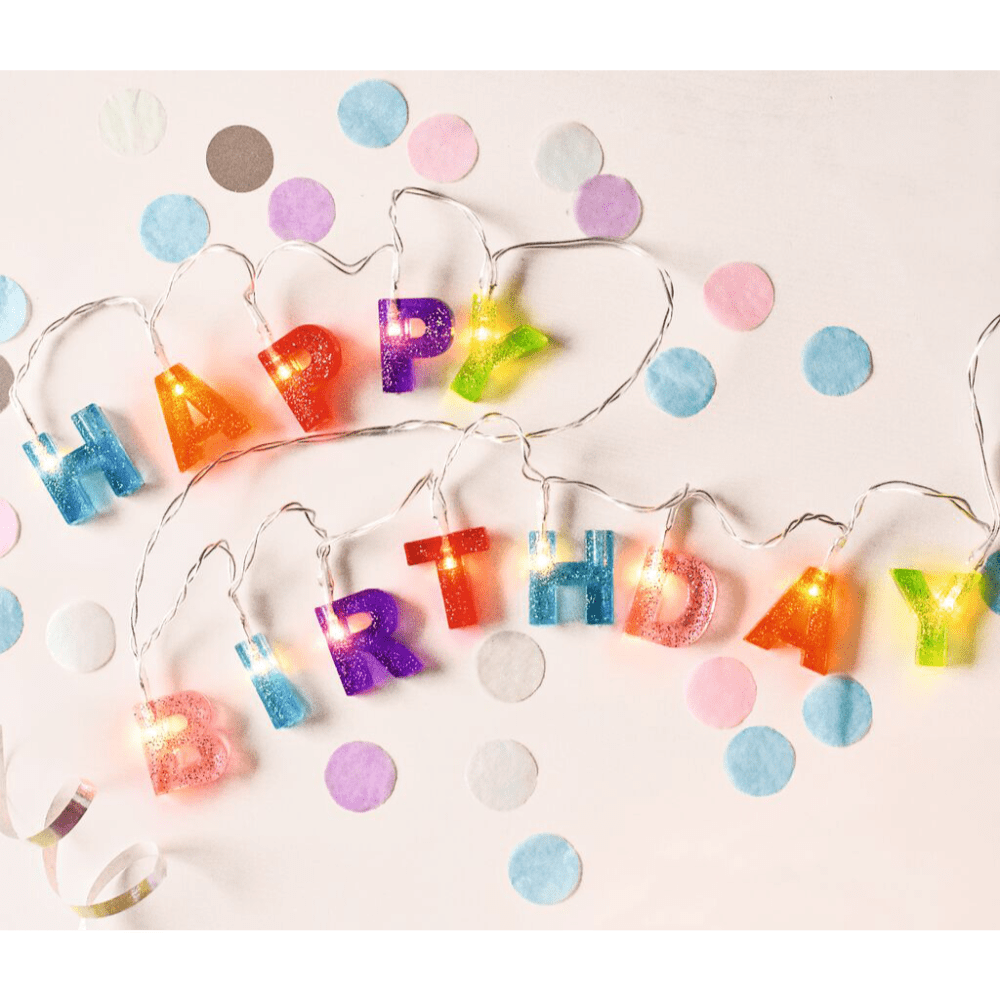 Guirnalda de luces “Happy Birthday” Moses