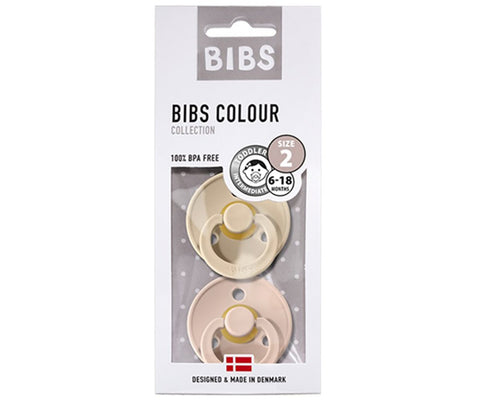 2 Chupetes BIBS Colour Round Blush/Ivory