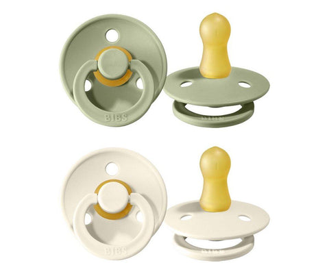 2 Chupetes BIBS Colour Round Ivory/Sage