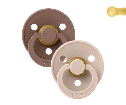 2 Chupetes BIBS Colour Round Blush/Woodchuck