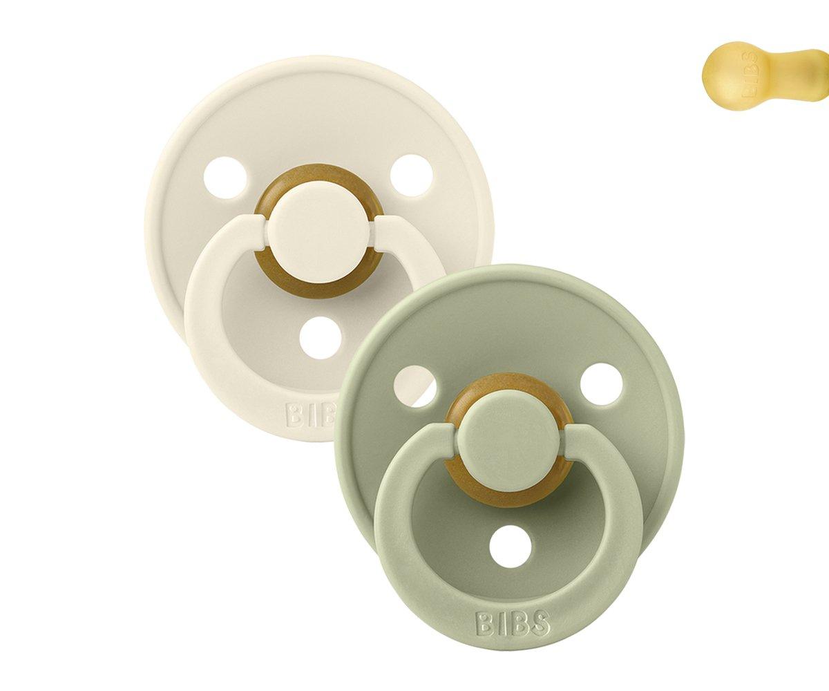 2 Chupetes BIBS Colour Round Ivory/Sage