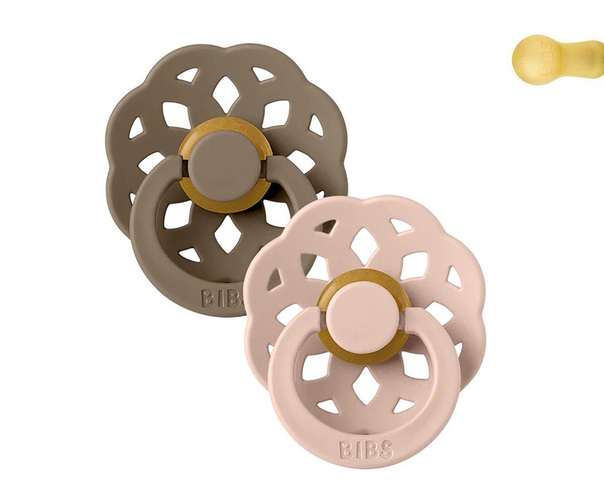 2 Chupetes BIBS boheme dark oak/blush