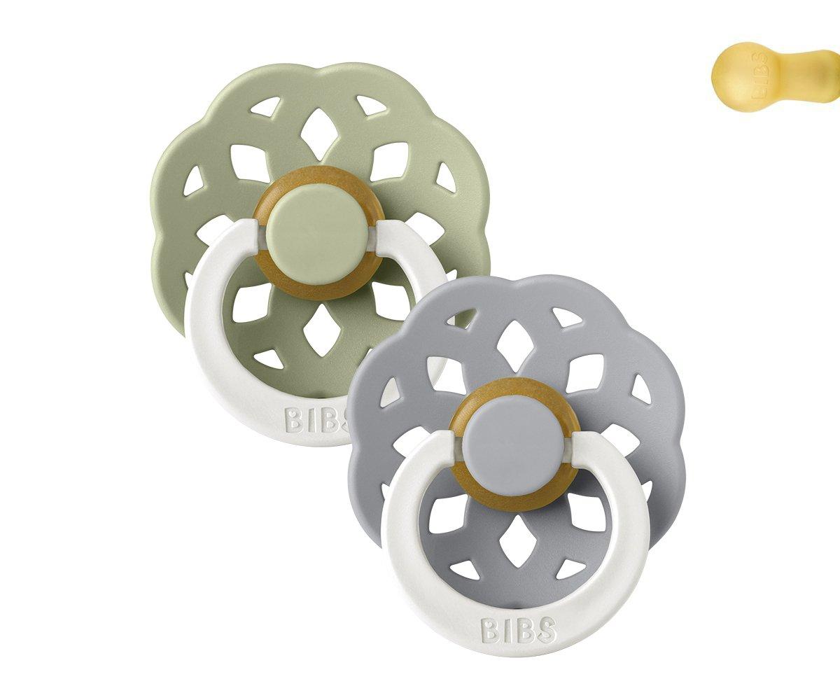 2 Chupetes BIBS boheme nocturnos sage/cloud
