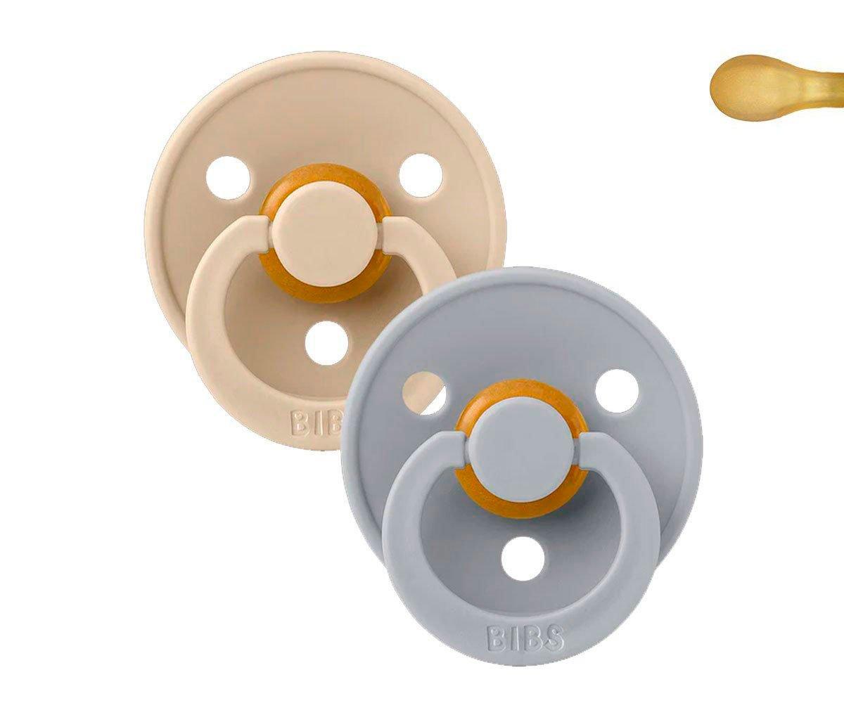 2 Chupetes BIBS Colour Simétrica Vanilla/Cloud