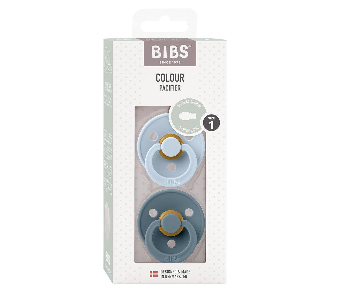 2 Chupetes BIBS Colour Simétrica Baby Blue/Petrol