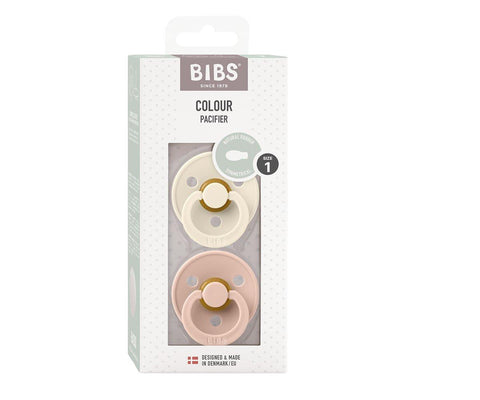 2 Chupetes BIBS colour anatómica Ivory/Blush