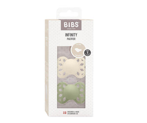 2 Chupetes BIBS Infinity Anatómica Ivory/Sage Silicona