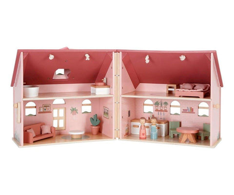 Casa de Muñecas de Madera Portable