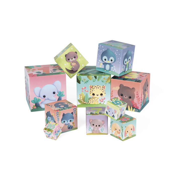 Pirámide apilable Animales Pastel Janod