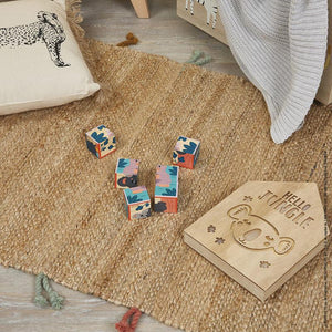 6 Cubos de Madera Animales Janod