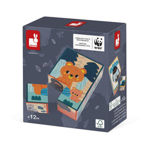 6 Cubos de Madera Animales Janod