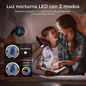 Ventilador portátil USB Momcozy con trípode flexible y luz LED