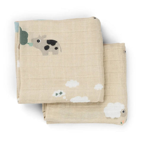 Pack de 2 paños para eructar Tiny Farm Done by Deer