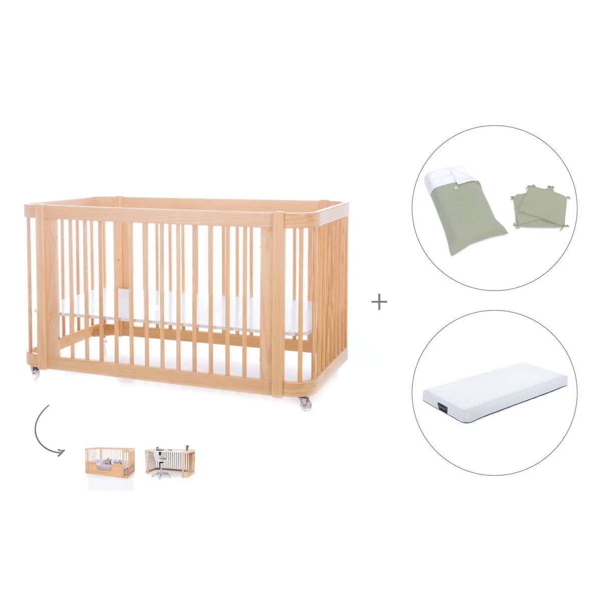 Cuna-cama Crea Due Nomad 70x140 cm Alondra