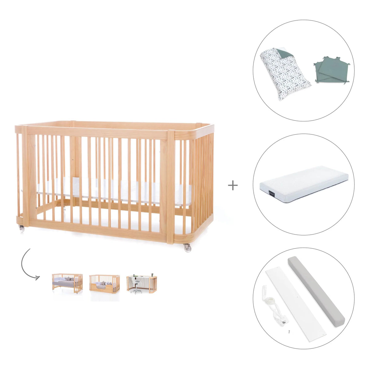 Cuna-cama Crea Due Nomad 70x140 cm Alondra