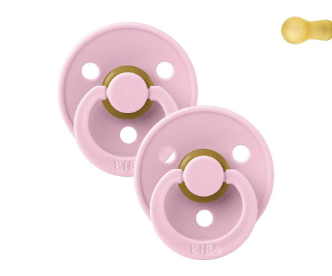 2 Chupetes BIBS Colour Round Baby Pink/Baby Pink