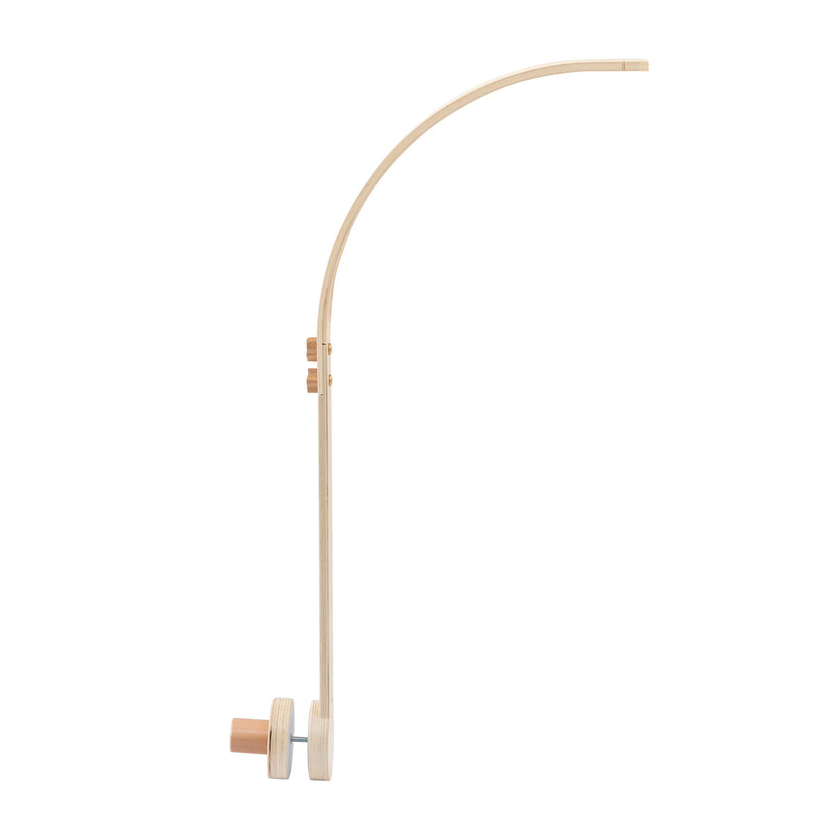 Móvil musical de madera curvado para cuna bebé Alondra