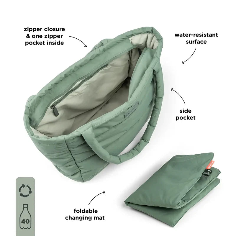 Bolso tote acolchado con cambiador