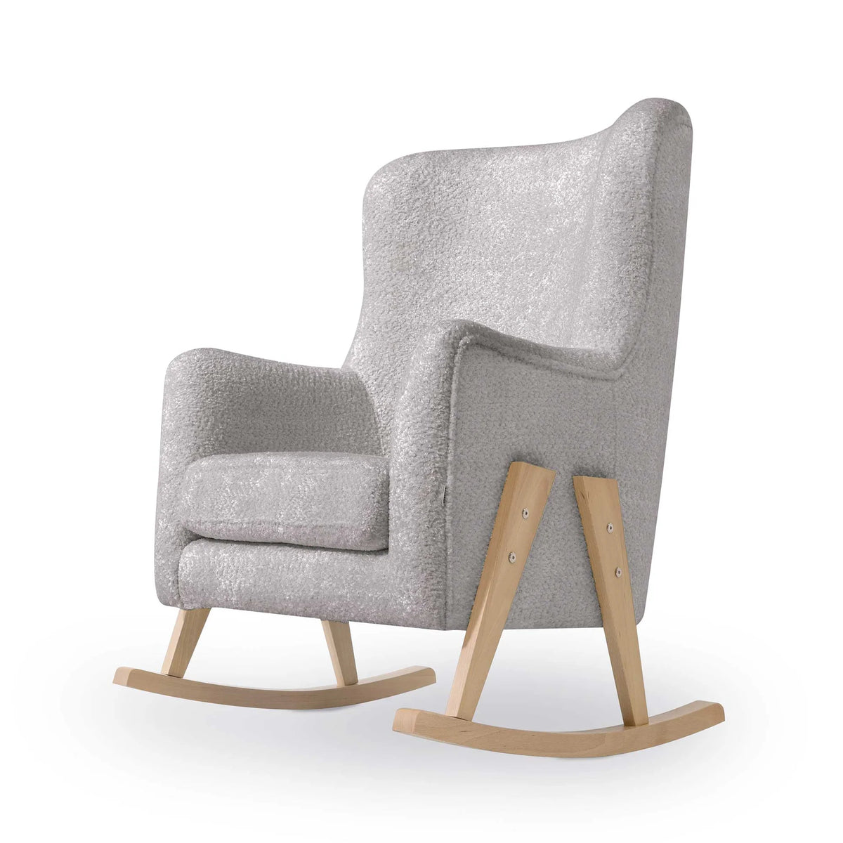 Mecedora lactancia con patas madera en borreguito · Glam · Alondra