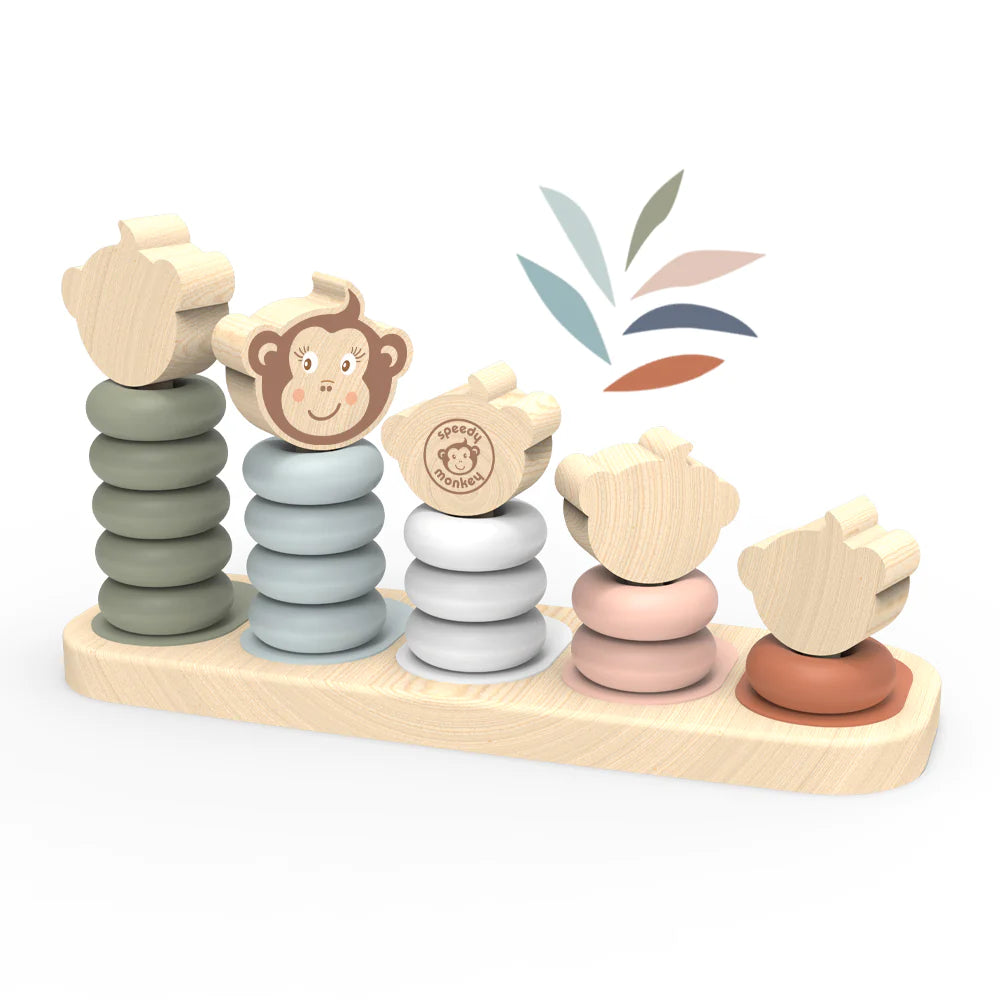 Juego de apilar con monos Speedy Monkey