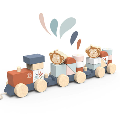 Tren apilador de madera Speedy Monkey
