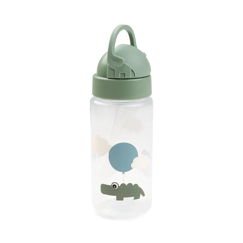 Botella con pajita Happy Clouds Green 350 ml
