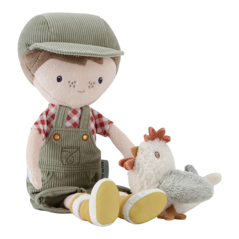 Muñeco Jim granjero con gallina Little Dutch