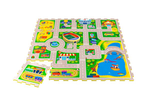 Alfombra puzzle ciudad 120x120 Little Dutch