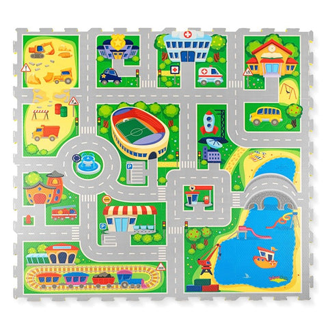 Alfombra puzzle ciudad 120x120 Hakunna Matte