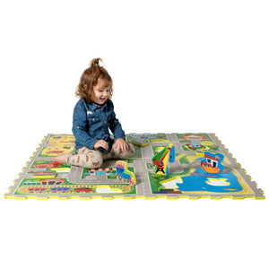 Alfombra puzzle ciudad 120x120 Little Dutch