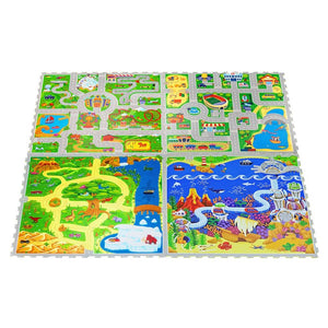 Alfombra puzzle ciudad 120x120 Little Dutch