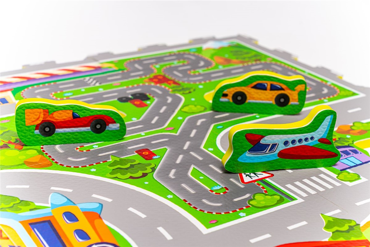 Alfombra puzzle Carreteras 120x120 Hakunna Matte