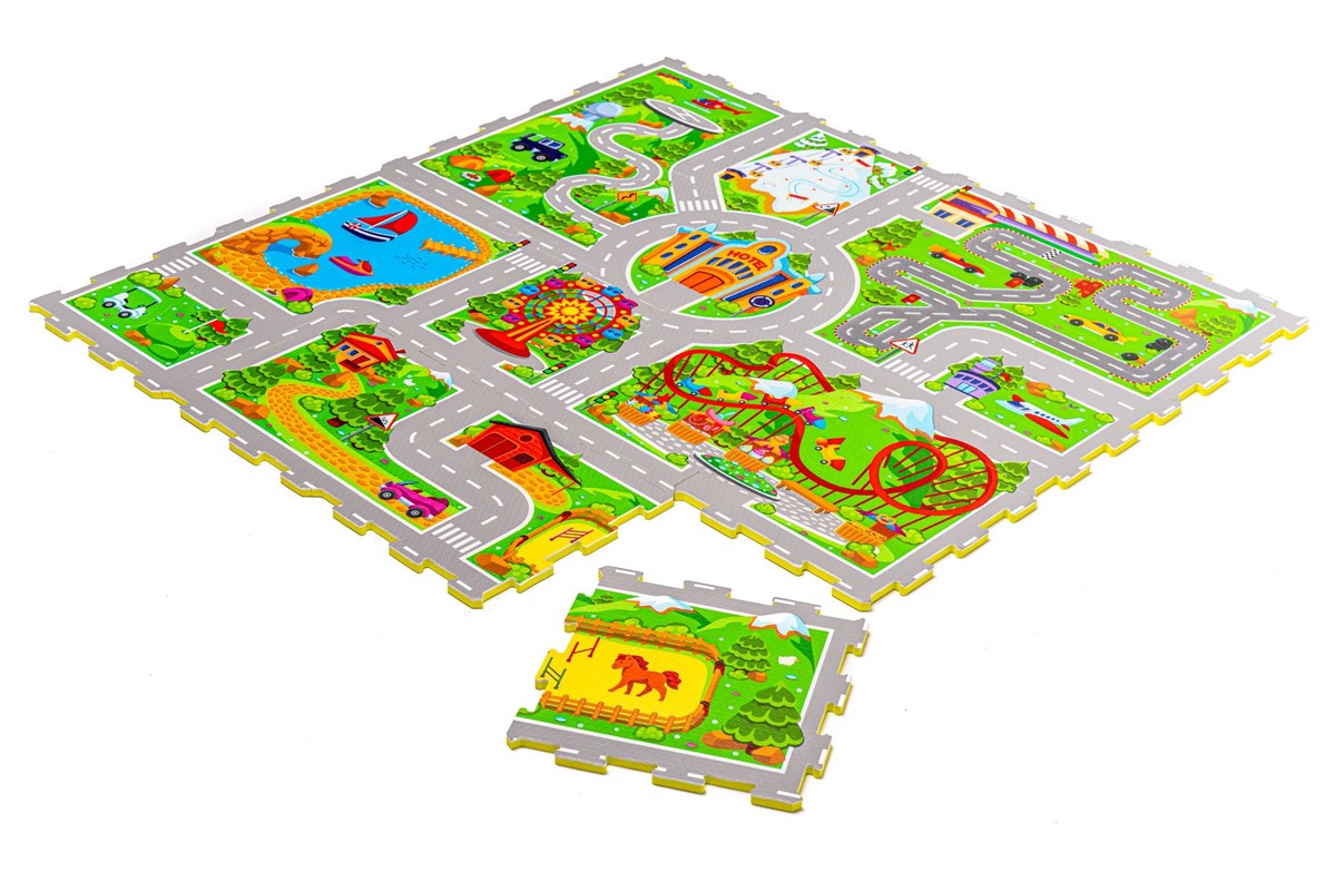 Alfombra puzzle Carreteras 120x120 Hakunna Matte