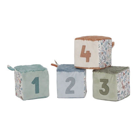 4 Cubos apilables blanditos Forest Friends Little Dutch