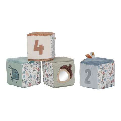 4 Cubos apilables blanditos Forest Friends Little Dutch