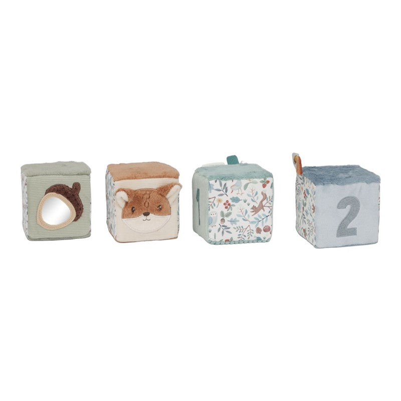 4 Cubos apilables blanditos Forest Friends Little Dutch