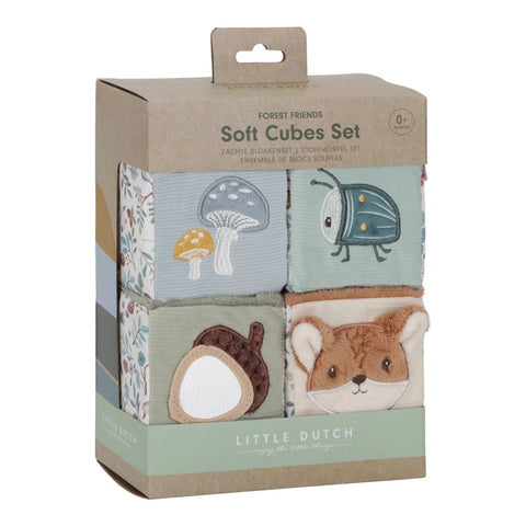 4 Cubos apilables blanditos Forest Friends Little Dutch