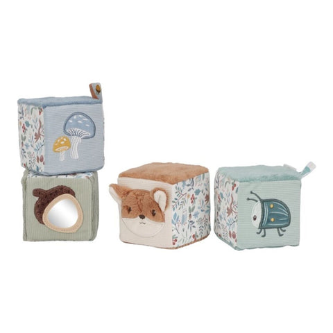 4 Cubos apilables blanditos Forest Friends Little Dutch