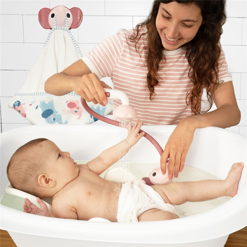 Set de baño con ducha elefante y capa Yookidoo