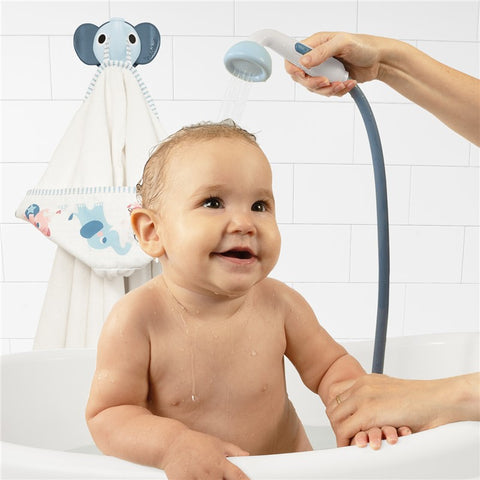 Set de baño con ducha elefante y capa Yookidoo
