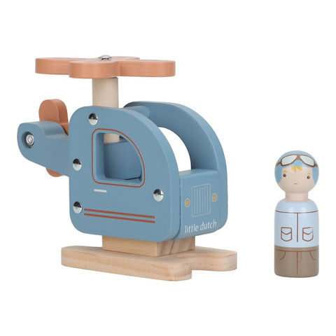 Helicóptero de madera FSC Little Dutch