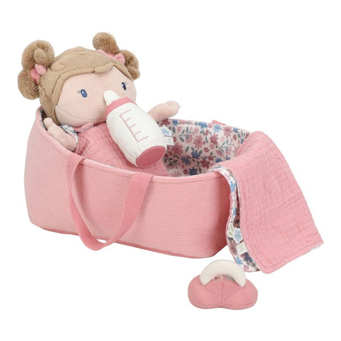 Muñecabebé rosa con canastilla Little Dutch