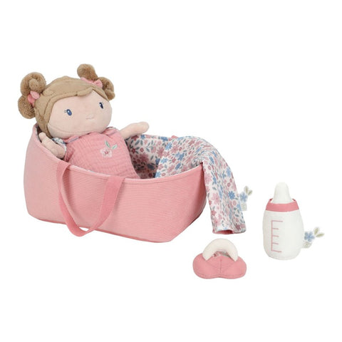 Muñecabebé rosa con canastilla Little Dutch