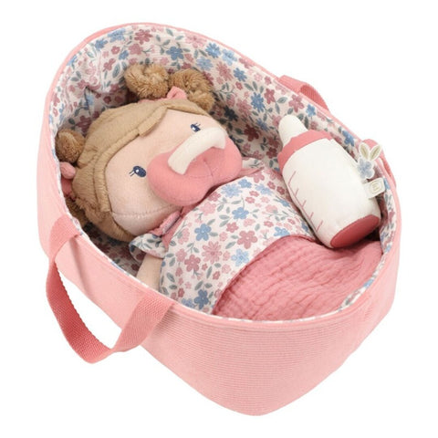Muñecabebé rosa con canastilla Little Dutch