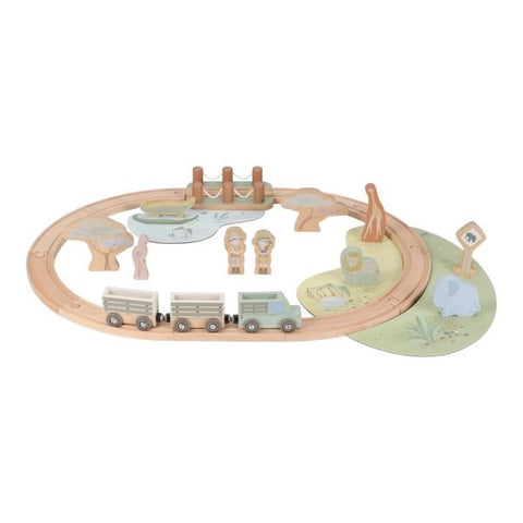 Sistema de tren de madera Safari Friends Little Dutch