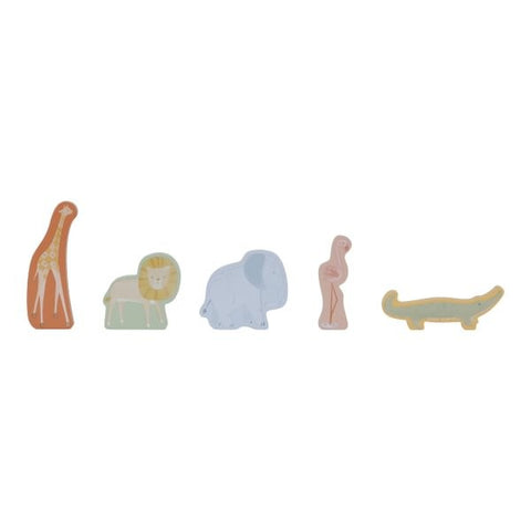 Sistema de tren de madera Safari Friends Little Dutch