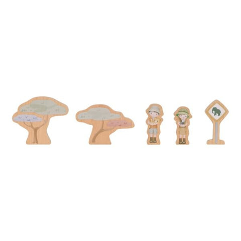 Sistema de tren de madera Safari Friends Little Dutch