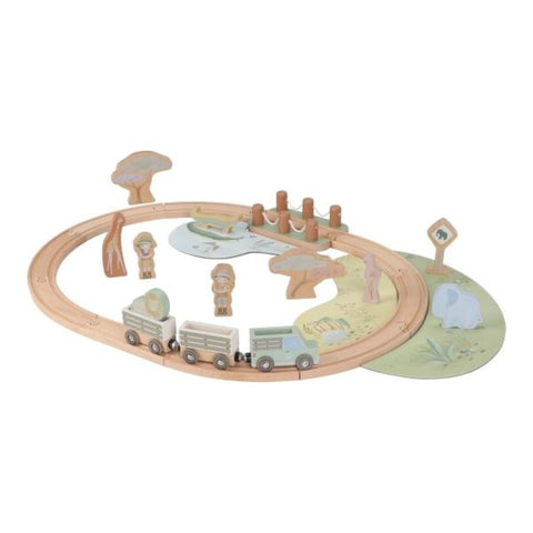 Sistema de tren de madera Safari Friends Little Dutch