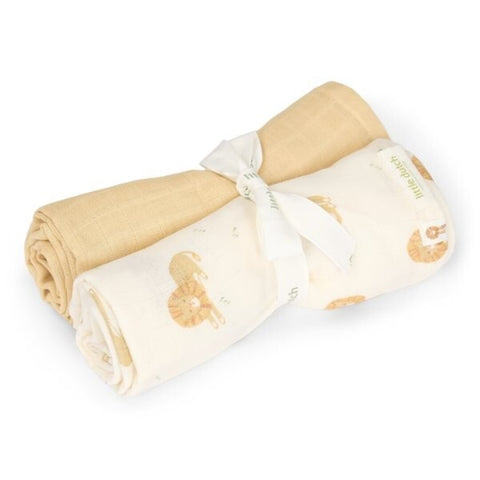 Pack 2 muselinas Safari Leo 70 cm Little Dutch