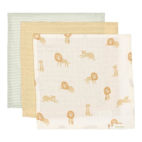 Set 3 toallitas faciales Safari Leo Little Dutch
